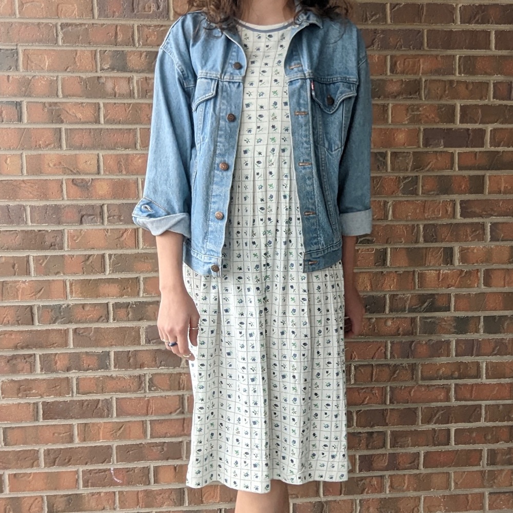 floral square midi summer dress